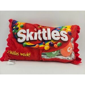 Skittles Red Throw Pillow Mini Plush Candy Pieces Inside Iscream